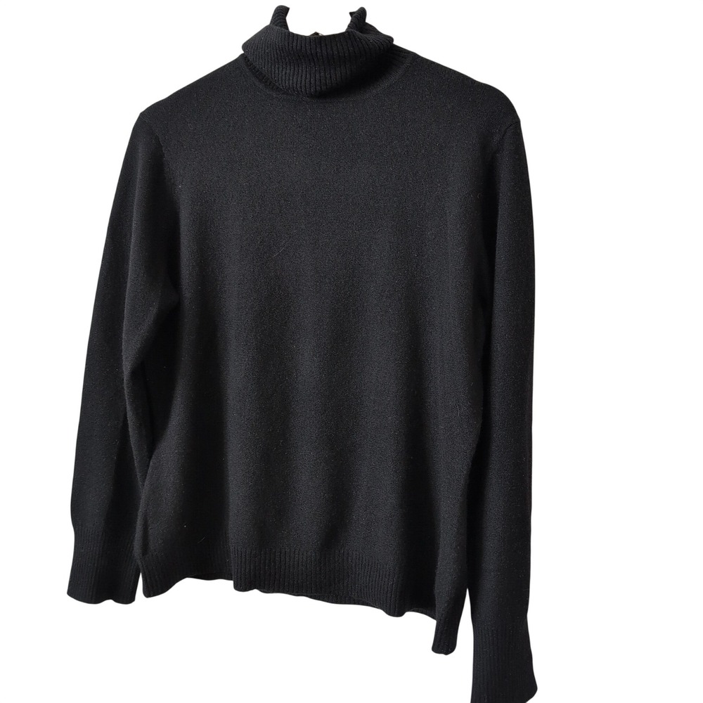Pursuits Ltd Womens‎ Black 100% Cashmere Turtleneck Sweater Medium Quiet Luxury